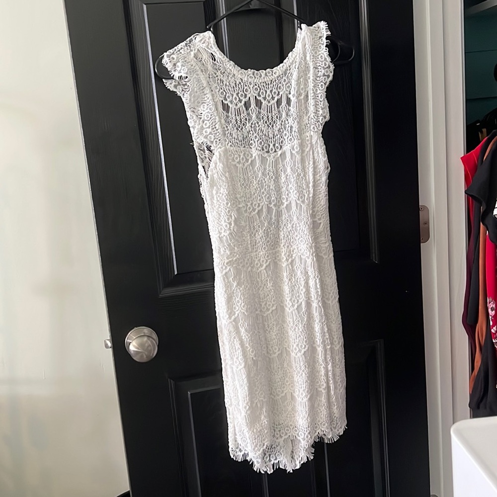 White lace free people mini dress